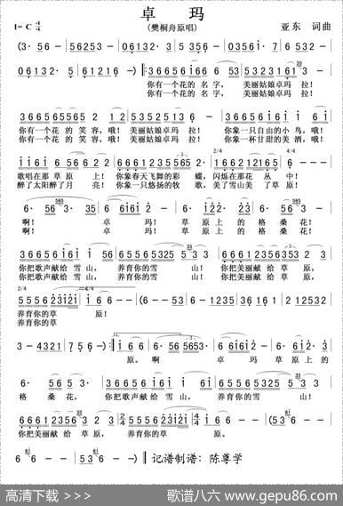 卓玛（樊桐舟演唱版） - 亚东|亚东