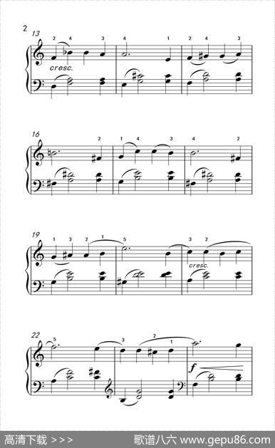 罗密欧与朱丽叶序曲（约翰·汤普森成人钢琴教程第三册）
