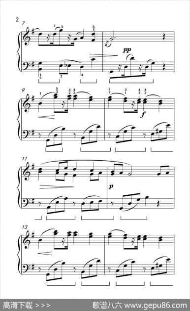 幽默曲（约翰·汤普森成人钢琴教程第三册）