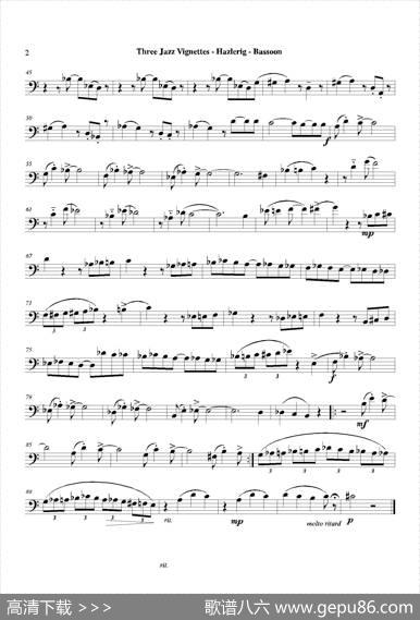 Threejazzvignettes（第一乐章）（长笛巴松钢琴三重奏）