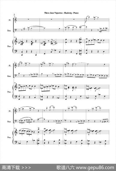 Threejazzvignettes（第一乐章）（长笛巴松钢琴三重奏）