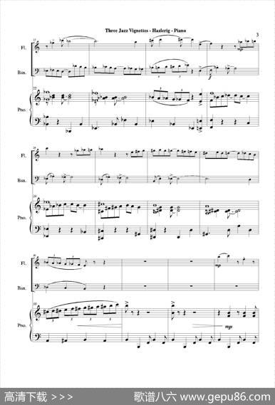 Threejazzvignettes（第一乐章）（长笛巴松钢琴三重奏）