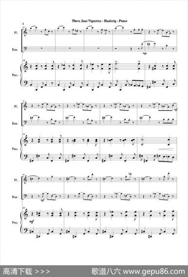 Threejazzvignettes（第一乐章）（长笛巴松钢琴三重奏）