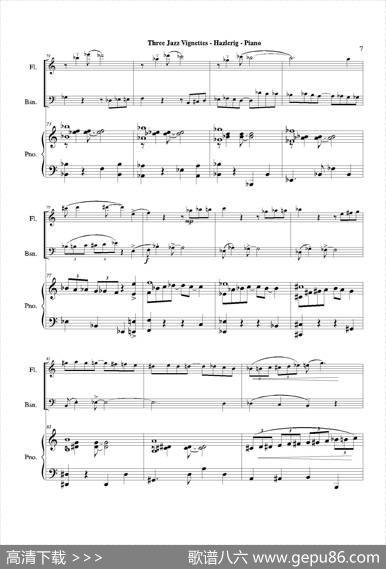 Threejazzvignettes（第一乐章）（长笛巴松钢琴三重奏）