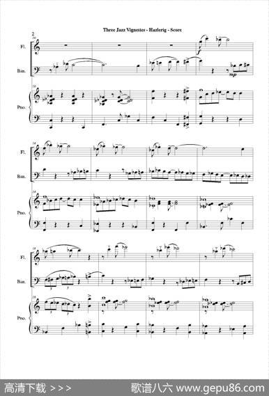 Threejazzvignettes（第一乐章）（长笛巴松钢琴三重奏）