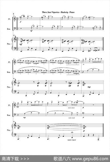 Threejazzvignettes（第一乐章）（长笛巴松钢琴三重奏）