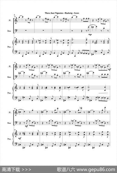 Threejazzvignettes（第一乐章）（长笛巴松钢琴三重奏）