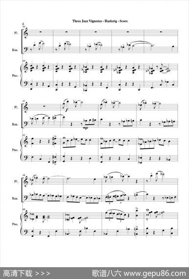 Threejazzvignettes（第一乐章）（长笛巴松钢琴三重奏）