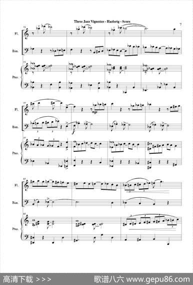 Threejazzvignettes（第一乐章）（长笛巴松钢琴三重奏）