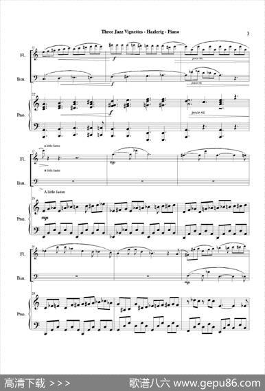 Threejazzvignettes（第二乐章）（长笛巴松钢琴三重奏）