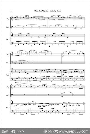 Threejazzvignettes（第二乐章）（长笛巴松钢琴三重奏）