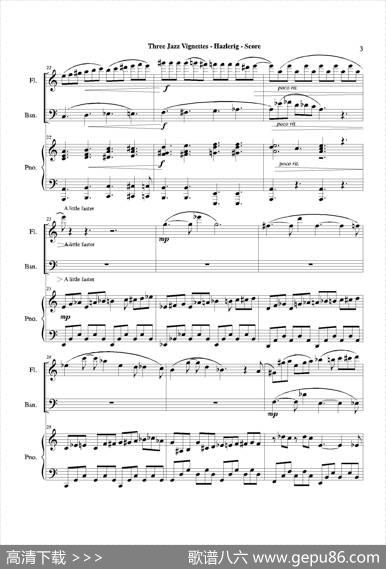 Threejazzvignettes（第二乐章）（长笛巴松钢琴三重奏）