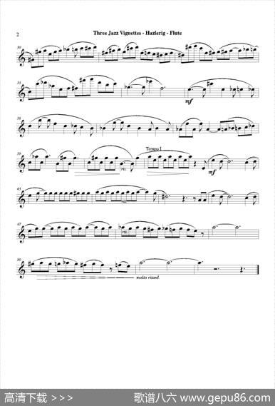 Threejazzvignettes（第二乐章）（长笛巴松钢琴三重奏）
