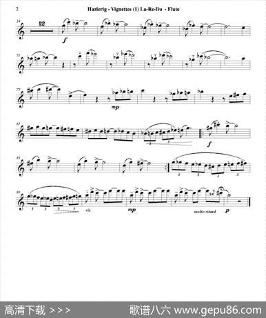 Threejazzvignettes（第一乐章）（三重奏长笛分谱）
