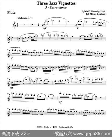 Threejazzvignettes（第三乐章）（三重奏长笛分谱）