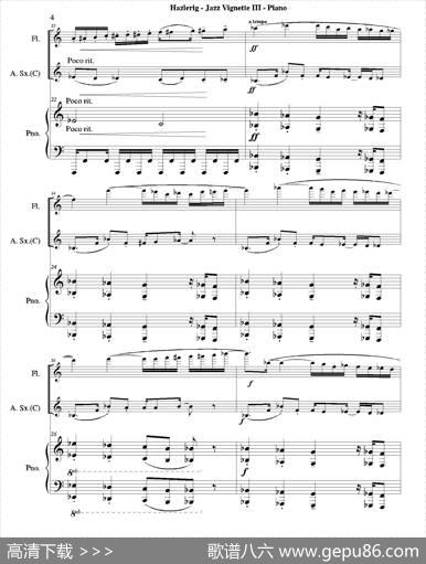 Threejazzvignettes（第三乐章）（三重奏钢琴分谱）