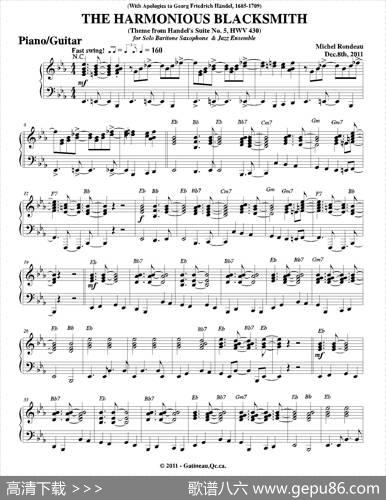 THEHARMONIOUSBLACKSMITH（钢琴、吉他分谱）