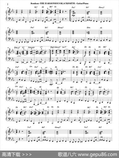 THEHARMONIOUSBLACKSMITH（钢琴、吉他分谱）