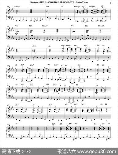 THEHARMONIOUSBLACKSMITH（钢琴、吉他分谱）