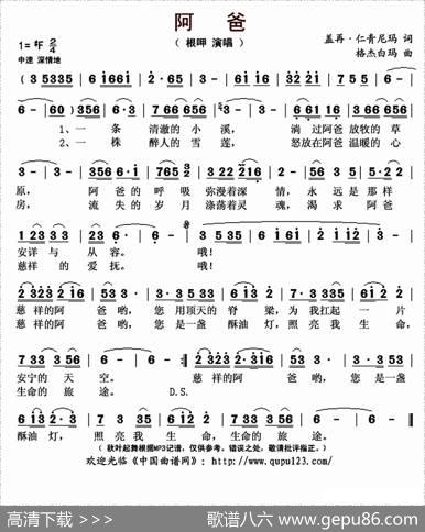阿爸（盖再·仁青尼玛词格杰白玛曲） - 盖再·仁青尼玛|格杰白玛