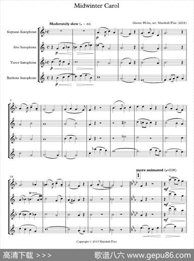 MidwinterCarol（四重奏总谱）