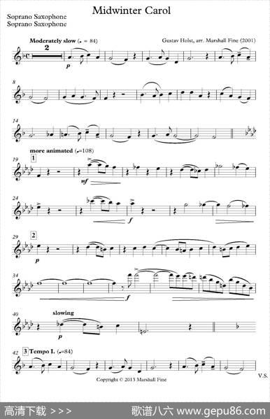 MidwinterCarol（四重奏分谱）