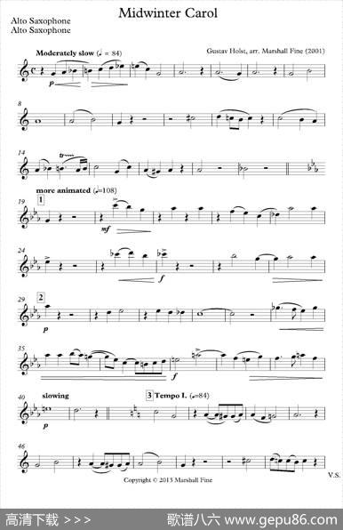 MidwinterCarol（四重奏分谱）