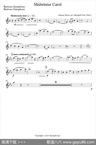 MidwinterCarol（四重奏分谱）