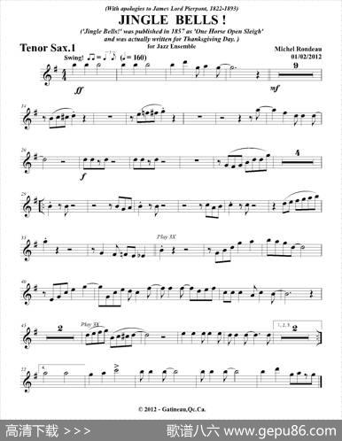 JINGLEBELLS！（第一次中音萨克斯分谱）