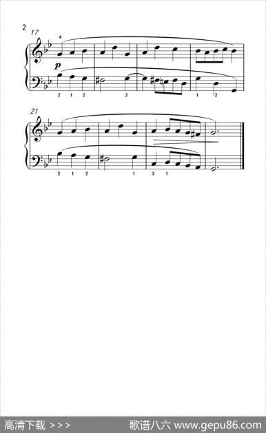 小步舞曲（一）（老年大学钢琴教程2）|[德]巴赫