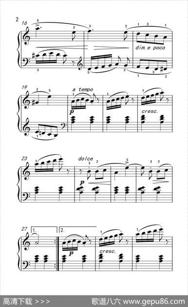 阿拉伯风格曲（老年大学钢琴教程2）|[德]布格缪勒
