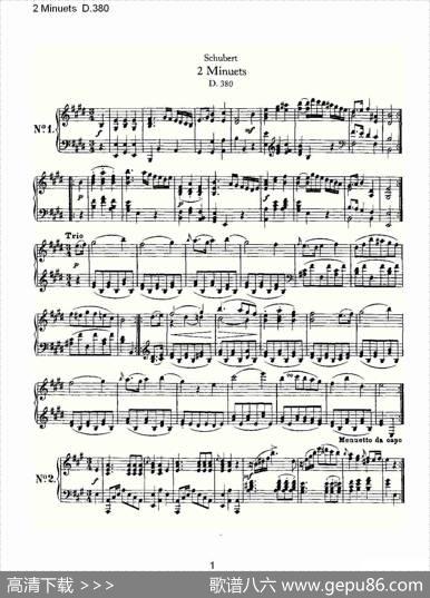 2MinuetsD.380（2米奴哀小步舞曲D.380）
