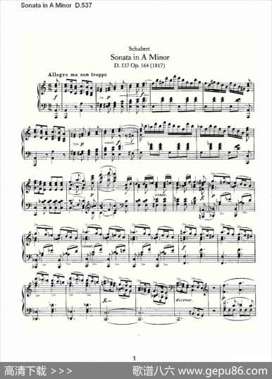 SonatainAMinorD.537（A小调奏鸣曲D.537）