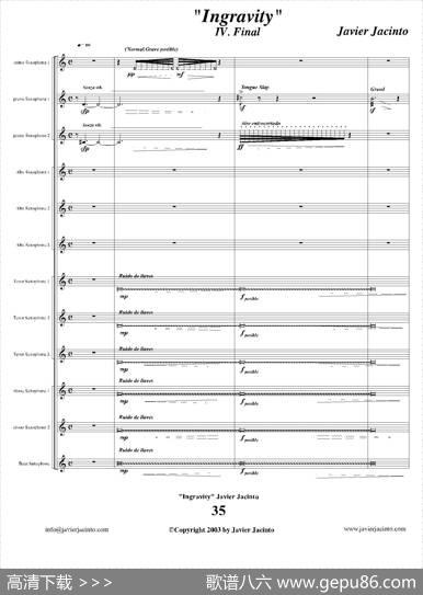 Ingravity（第四乐章）（总谱）|JavierJacinto