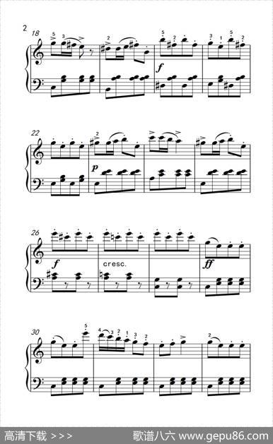 土耳其进行曲（老年大学钢琴教程2）|[德]贝多芬
