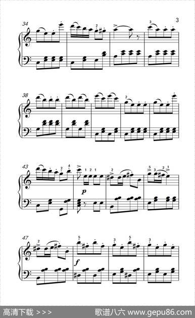 土耳其进行曲（老年大学钢琴教程2）|[德]贝多芬