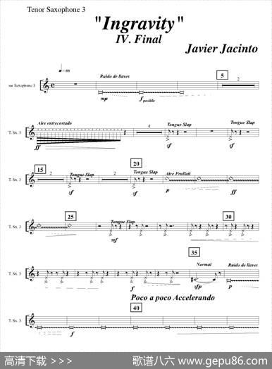 Ingravity（第四乐章）（第三次中音萨克斯分谱）|JavierJacinto