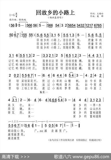 回故乡的小路上 - 王晓岭|戴群