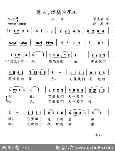 篝火，燃烧的花朵（曾宪瑞词晓其曲） - 曾宪瑞|晓其