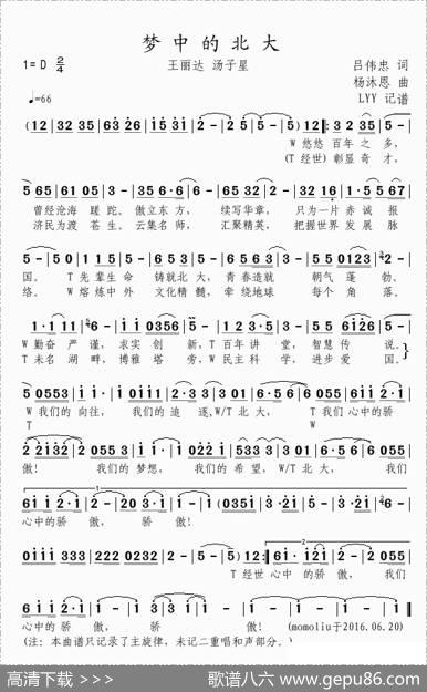 梦中的北大（吕伟忠词杨沐恩曲） - 吕伟忠|杨沐恩