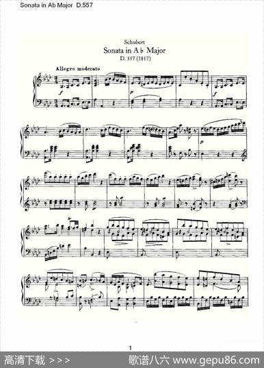 SonatainAbMajorD.557（Ab大调奏鸣曲D.557）