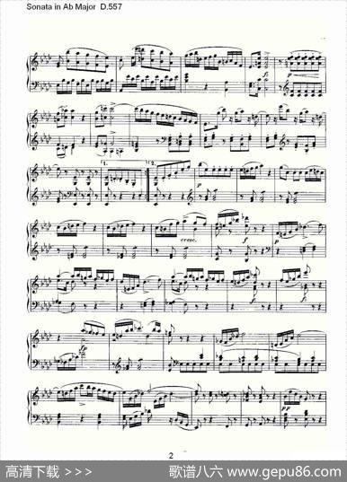 SonatainAbMajorD.557（Ab大调奏鸣曲D.557）