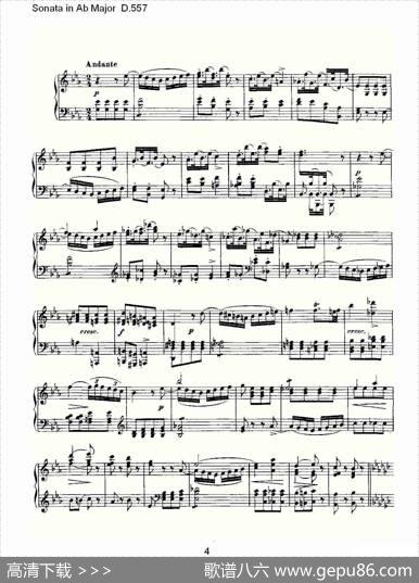 SonatainAbMajorD.557（Ab大调奏鸣曲D.557）