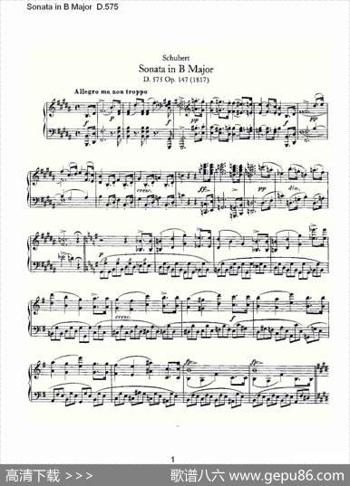SonatainBMajorD.575（B大调奏鸣曲D.575）