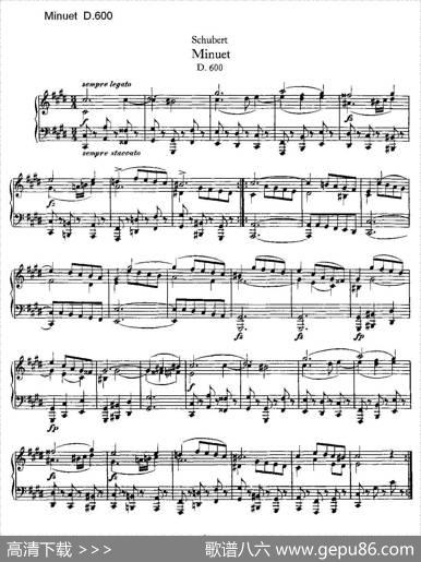 MinuetD.600米奴哀小步舞曲D.600