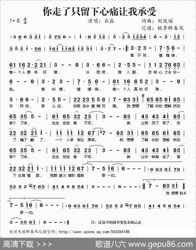 你走了只留下心痛让我承受 - 刘凤瑶|刘凤瑶