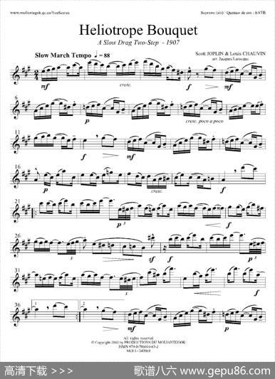 HeliotropeBouquet（四重奏上低音萨克斯分谱）