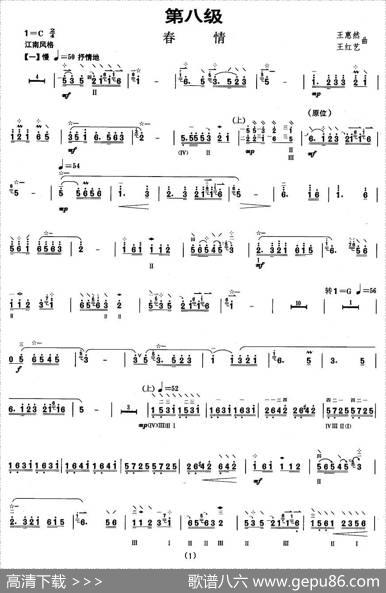 柳琴考级曲目八级：春情|王惠然、王红艺