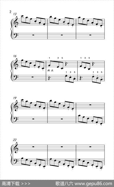 跳音练习11（儿童钢琴手指练习2）