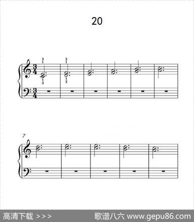 双音练习20（儿童钢琴手指练习2）